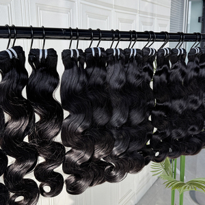 <b>Body</b> <b>Wave</b> Virgin Human Hair Bundles Soft Full Texture Cuticle Aligned Shiny Smooth Vietnam Style Natural Color Machine Hair - Product Image 3