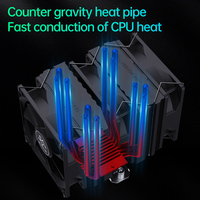 SNOWMAN MX6V3 ventilateur unique noir prêt à expédier universel INTEL plate-forme refroidisseur processeur cuivre Pc Cpu radiateur de refroidissement par Air