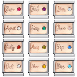 Nuova Tendenza Moda: Charm con Pietre Portafortuna dei 12 Mesi, Compatibili con Bracciali in Acciaio Inox da 9mm, per Creazione Gioielli Fai-da-Te - Product Image 1