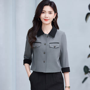 Chaqueta de traje de Primavera/Verano 2025 <span class=keywords><strong>para</strong></span> mujer, nueva moda, reductora de edad, estilo de viajero profesional, pequeña fragancia elegante joven - Product Image 3