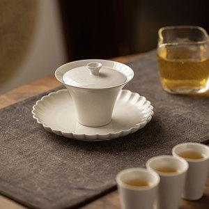 Guanlan Wood Ash Gaiwan Porcelain <b>Tea</b> <b>Set</b> With Lid For Kung Fu <b>Tea</b> Brewing And Serving 2024 Edition - Product Image 1