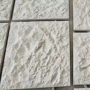 אריחי אבן גיר לבנה טבעית בעלת פנים מפוצלות, אריחי חיפוי קיר, אריחי אבן טבעית, קיר אבן גיר מודרני לפאנלים חיצוניים - Product Image 5
