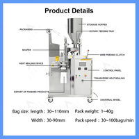 Équipement d'emballage commercial pour sachets triangulaires en nylon pour thé aux fleurs, thé aux fruits, machine à sachets de thé pyramidaux