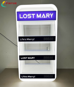 ตู้โชว์บุหรี่อะคริลิค 3 ชั้น แบบล็อคได้ พร้อมไฟ LED โมเดิร์น ปรับแต่งได้ พร้อมไฟ RGB สำหรับโปรโมชั่นร้านค้าปลีก - Product Image 3