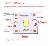 Lente LED para Faro Delantero, Chip LED de 18 V y 30 W, Chip de Luz de Pistola Pequeña de Doble Color, Sustrato de Cobre 3570, Fuente de Luz para Automóvil de 9 V