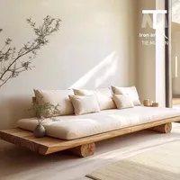 Massivholzmöbel Neues Sofa-Bett im Chinesischen Stil aus Kiefer für Zuhause & Hotels Natürlicher Holzstuhl & Balkonsitz für Wohnzimmernutzung