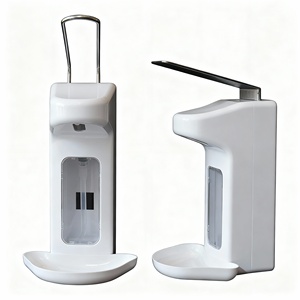 Distributeur manuel de désinfectant liquide par pulvérisation 1000 ml en plastique ABS, double distributeur de savon mural au design moderne - Product Image 5