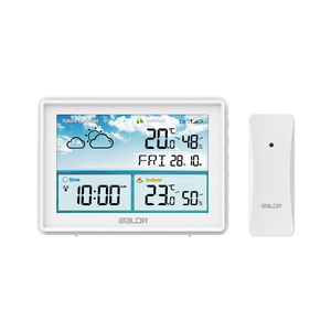 <span class=keywords><strong>Station</strong></span> météo sans fil <span class=keywords><strong>BALDR</strong></span> avec écran LCD couleur, thermomètre hygromètre intérieur/extérieur et horloge numérique - Product Image 2