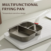 Poêle à frire trois-en-un en aluminium contenant du titane, écologique, durable, pour la cuisine à domicile, poêle à frire pour les œufs