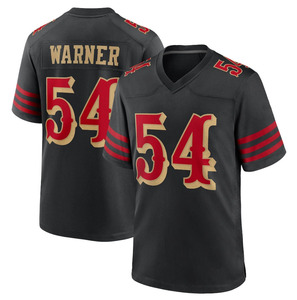 Jersey SF Grosir Hitam Merah Bergaris Sepak Bola Amerika # 85 Kittle # 23 McCaffrey # 11 Aiyuk # 54 Warner Custom 100% Poliester XL - Product Image 4