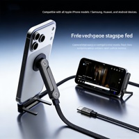 Câble de téléphone 240W Type C PD à charge rapide et support de téléphone 2-en-1 invisible – Produit phare TikTok de haute qualité à prix de gros