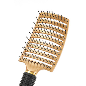 Peine para el cabello con nervaduras doradas, tamaño grande, para dar volumen y masajear el cuero cabelludo, uso doméstico - Product Image 2