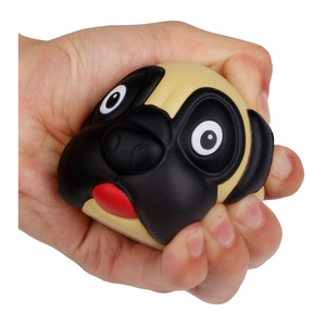 Pug Dog Head Stress Ball TPE Soft <b>Squishy</b> Fidget Toy For Kids And Adults Unisex Gift Item - Product Image 1
