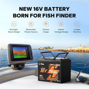 LiTime 16V 70Ah 블루투스 <span class=keywords><strong>LiFePO4</strong></span> 리튬 이온 배터리 팩 BMS 10 년 수명 4000 + 사이클 어군 탐지기 낚시 전자 제품 - Product Image 6
