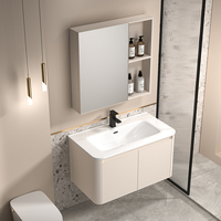 Ensemble de meuble-lavabo de salle de bain au design moderne avec miroir et lavabo en céramique