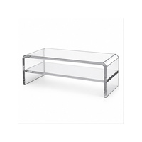 Support d'écran en acrylique transparent personnalisé à double niveau, organiseur de bureau pour ordinateur portable, clavier et fournitures de bureau