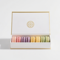 Boîte à nourriture écologique pour macarons Dessert Bonbons Boîtes en papier Emballage de macaron blanc personnalisé Boîte-cadeau pour biscuit au chocolat