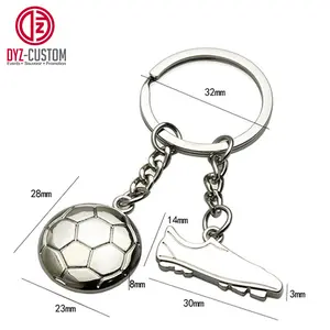 Aangepaste Promotionele Mini Voetbalschoenen Voetbal Sleutelhanger Metalen Sleutelhanger Met Laser Logo Gemaakt Van Duurzame Zinklegering