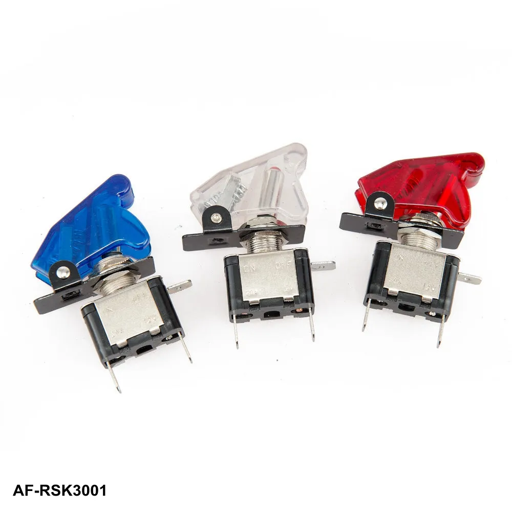 AUTOFAB-гонки переключатель комплект электроника для автомобиля/переключатель панели-откидные включение/выключение с одной кнопкой зажигания/аксессуар цвет: красный, синий, прозрачный AF-RSK3001
