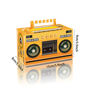 Huancai 80s 90s Novelty <strong>Boom</strong> Favor Box Retro Radio Cassette Candy Treat Boxes Paper Gift Goody Box for Hip Hop Party Supplies - Product Image 5