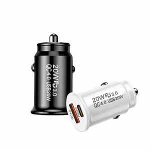 Shared mini 40W Car Charger Quick Charge 3.0 Type-c 20W Model Adapter Fast Charge USB 20W Car Charger for iphone