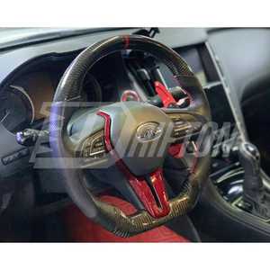 พวงมาลัยคาร์บอนไฟเบอร์แบบสั่งทำพิเศษ 3K/6K/12K ลายเรียบ/ลายทวิล/ลายฟอร์จ ผิวเงา/ผิวด้าน ป้องกันรังสียูวี สำหรับ Infiniti Q50 Q50S - Product Image 3