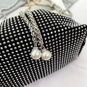 Monedero con diamantes de imitación de cristal ostentoso para mujer, bandolera brillante para noche, boda, fiesta, graduación - Product Image 6