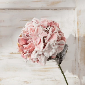 ดอกไฮเดรนเยียประดิษฐ์ CallaFloral ก้านเดี่ยว สีชมพู โพลีเอสเตอร์เคลือบหิมะ สำหรับตกแต่งบ้านและงานแต่งงาน - Product Image 3