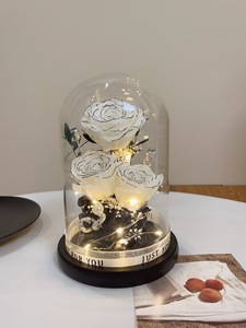 Rosa Eterna Angel, Flor Púrpura Real para Navidad, Año Nuevo Chino y Acción de Gracias, Presentada en una Cubierta de Cristal - Product Image 5