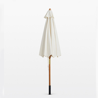 Parasol de terrasse robuste et résistant au vent, avec mât en bois, grande taille 3m, pour bar, restaurant, piscine, jardin, extérieur, personnalisable avec logo d'usine