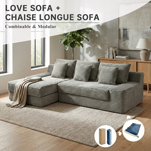 Juego de Sofás Modulares Cuadrados Extensibles, Embalaje al Vacío, Sofá <span class=keywords><strong>Cama</strong></span> <span class=keywords><strong>Chaise</strong></span> <span class=keywords><strong>Longue</strong></span>, Disponible en Múltiples Opciones de Combinación - Product Image 1