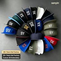 Casquette Snapback Personnalisée Broderie 3D en Relief, Casquette de Baseball à Visière Plate OEM ODM d'Usine avec Plus de 20 Ans d'Expérience, Faible MOQ, Échantillonnage Rapide