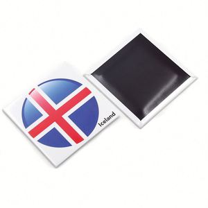 Tourism Souvenirs Square Stickers National Flag Iceland Travelling Tinplate/Glass/Rubber/Foil/Epoxy <b>Fridge</b> Magnets - Product Image 1