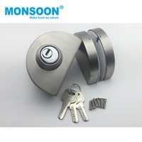 Poignée de porte en verre moderne pour salle de bain, porte coulissante, fer lourd, cylindre pivotant, sans cadre, installation facile, personnalisable