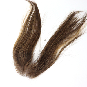10인치 헤어라인 레이스 프론탈 헤어 패치 수제 싱글 매듭 인모 가발 여성용 - Product Image 6