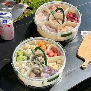 Контейнер для еды Xinhang 360 с вращающимися отделениями, ручкой и дренажной корзиной для сохранения свежести фруктов и продуктов - Product Image 3