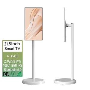 21.5 Inch Android Smart <b>Screen</b> White Indoor Floor <b>Standing</b> Tablet With Battery Television on Wheels Android Full Hd Monit - Product Image 1
