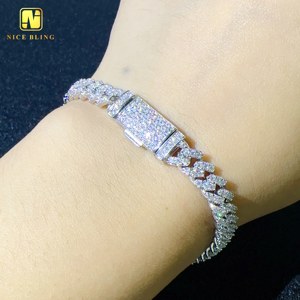 Collar de eslabones cubanos de moissanita de tamaño pequeño, probador de diamantes de una fila de 6mm, Plata de Ley 925, joyería para hombres y <span class=keywords><strong>mujeres</strong></span>, cadenas heladas - Product Image 6