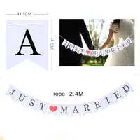 Banderines Vintage para boda, caseta de fotos de recién casados, cartel de boda, decoraciones para fiesta del Día de San Valentín, banderín de boda