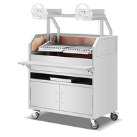 Barbecue Argentin Santa Maria Moderne et Luxueux / Gaucho Argentino / Asado Argentin, Hauteur Réglable, Acier Inoxydable de Qualité Commerciale