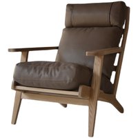 Chaise en bois de chêne massif de style campagnard nordique, avec assemblage à mortaise et tenon, pour balcon, salon, mobilier de maison, rembourrée en duvet d'oie