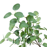 YL Feuillage Artificiel Feuilles d'Eucalyptus Décoration de Noël pour la Maison Feuilles de Monnaie Simulées en Soie en Forme de Cœur à Longue Tige