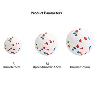 Balle de jeu pour chien en ETPU, style pop-corn, résistante aux morsures, flottante, anti-cramponnement, pour grands chiens et chats, multicolore avec trou