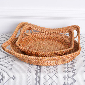 Natural Bamboo Rattan Fruit <b>Basket</b> for Kitchen Storage Vegetable Potatoes Onions Snack Food Bread Gift Handmade - Product Image 3