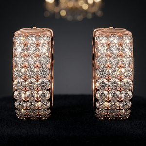 ต่างหูห่วงแบบ Huggie ประดับเพชรทรงกลมเพาะเลี้ยง ทอง 10K 14K 18K เงิน 925 935 ชุบโรเดียม เครื่องประดับหรูหราทันสมัย ของขวัญ - Product Image 1
