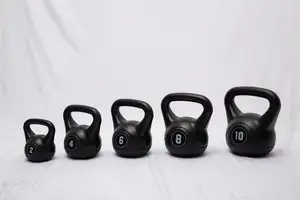 Professional Manufacture Body Building Gym Equipment Black Concrete Kettlebell
