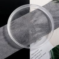 27*2.4cm 10.6*1 pouces clair Transparent fait à la main plat rond côtelé Ray rayé plaque de verre
