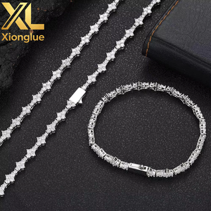 Manufacture Custom Design Fine Luxury Other Star Zircon 6mm Plated <b>Tennis</b> <b>Chain</b> Bracelet Women's & Men's Hip Hop Claw Setting - Product Image 5