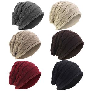 New Style Unisex Knitted Winter <b>Hat</b> High Quality Oversized Acrylic <b>Beanies</b> Solid Color <b>Slouchy</b> Caps - Product Image 2
