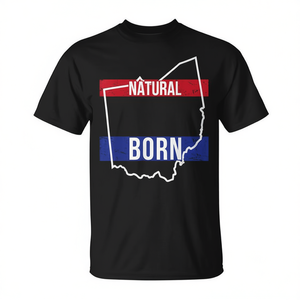 Maglietta Ohio Native con design Natural Born State Pride, nera, unisex - Product Image 2